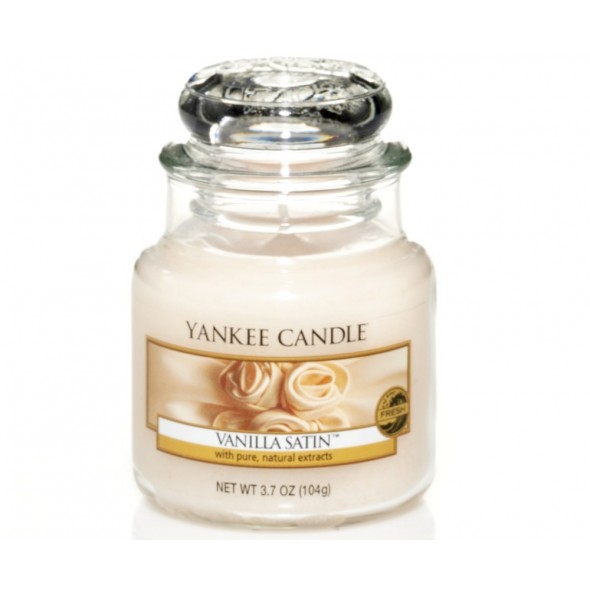 Vanilla Satin Bougie Vanille satiné Yankee Candle en petite jarre